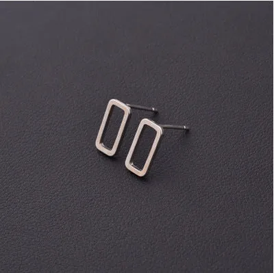 17KM 2 pair 2016 Fashion Gold Color Punk Simple T Bar Stud Earrings For Women Ear Jewelry brincos bijoux Fashion Earring