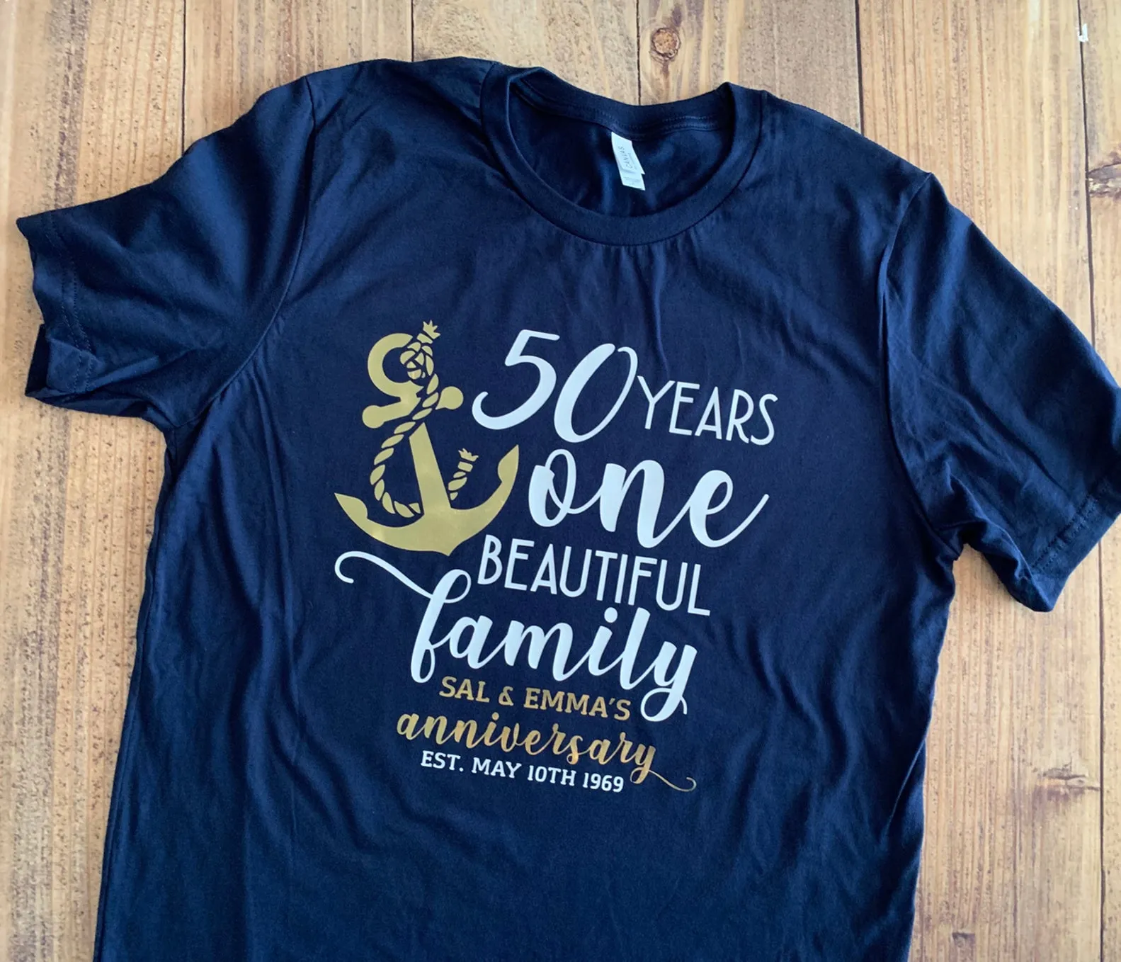 50 Years one Beautiful Family, Personalized Anniversary Cruise Group Shirt Any Year Custom, Personalized