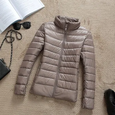 90% Ultra light duck down jackets women 2021 new Hooded winter coat