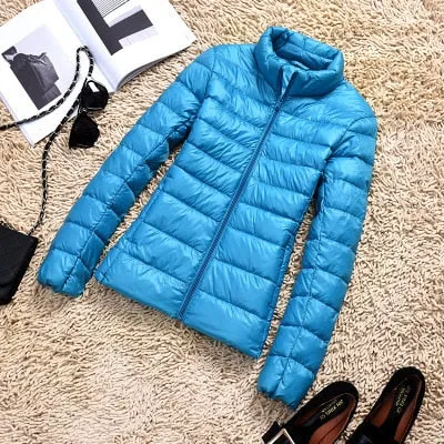 90% Ultra light duck down jackets women 2021 new Hooded winter coat