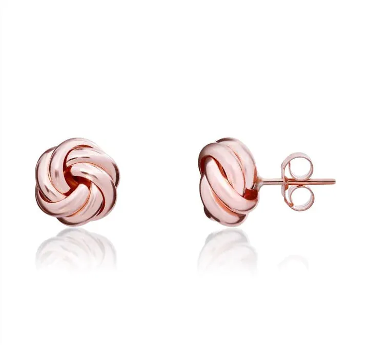 9ct Rose Gold Knot Stud Earrings