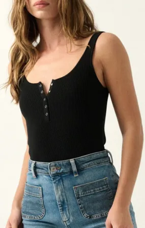 Adrian Black Ribbed Bodysuit