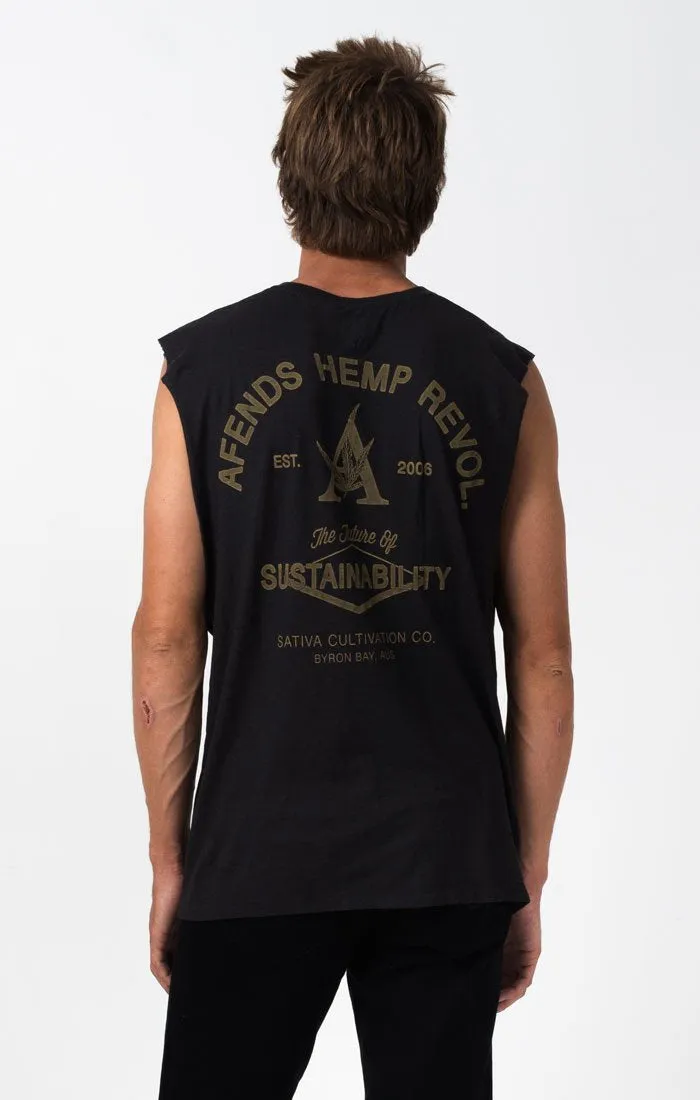 Afends Mens New Future Cut - Hemp Band Cut Tee