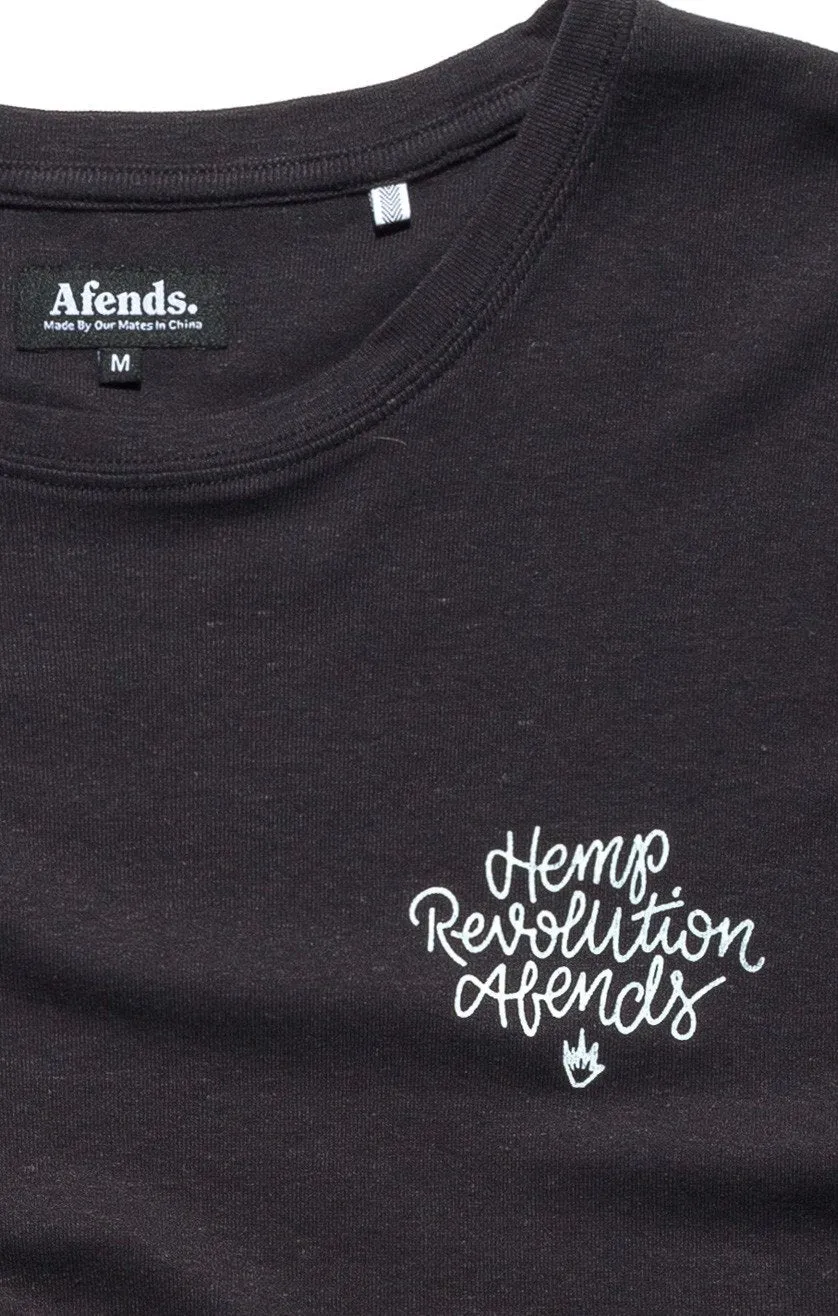 Afends Mens Writings Cut - Standard Hemp Bandcut Tee