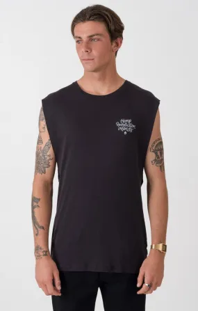 Afends Mens Writings Cut - Standard Hemp Bandcut Tee