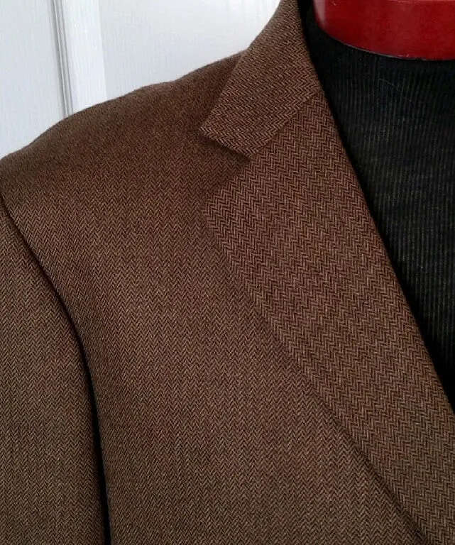 Alan Flusser- Brown/Black Wave, 100% Wool, 3B Sport Coat- size 48L