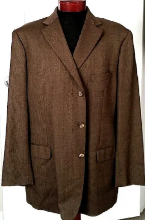 Alan Flusser- Brown/Black Wave, 100% Wool, 3B Sport Coat- size 48L