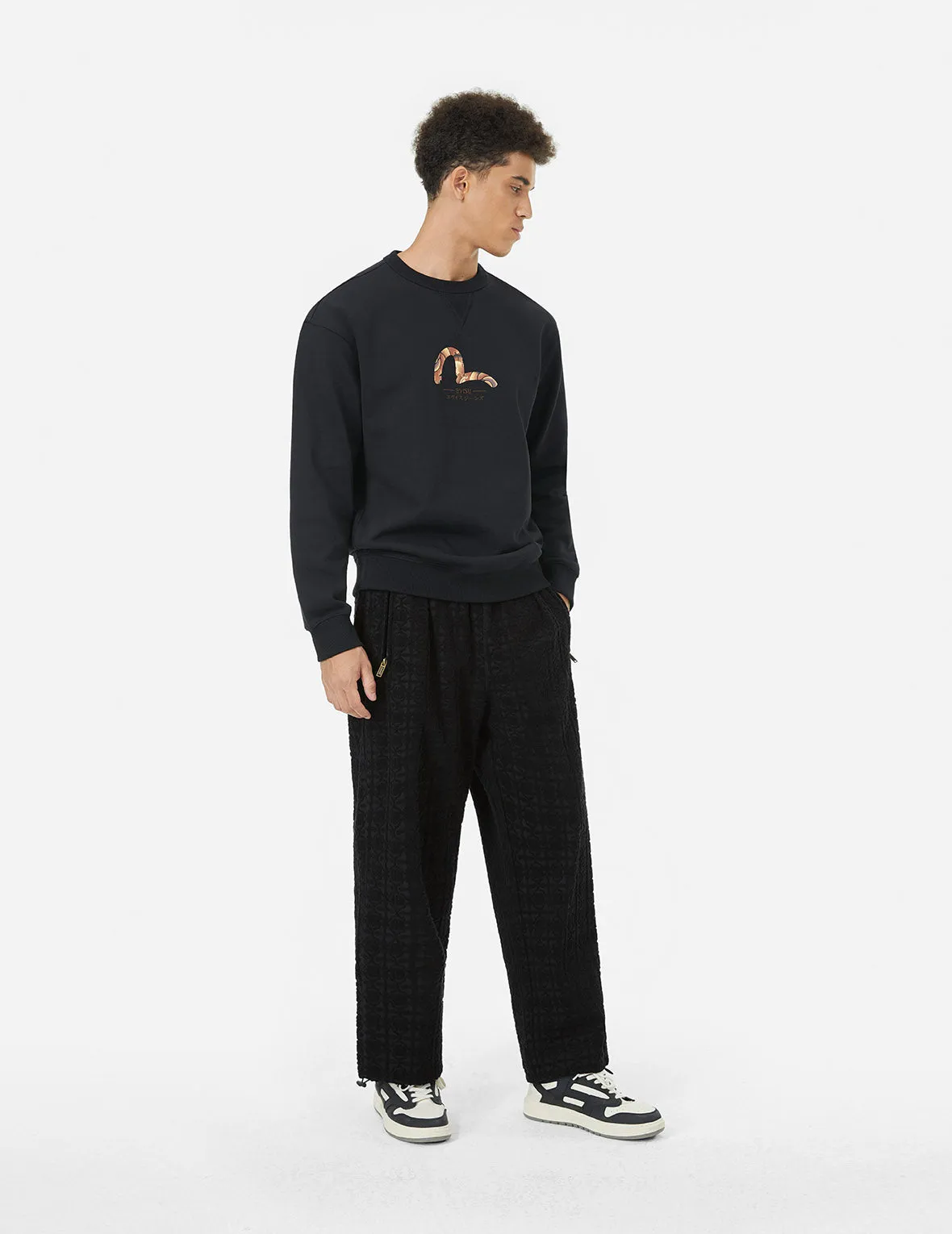 Allover Kamon Jacquard Relax Fit Sweatpants