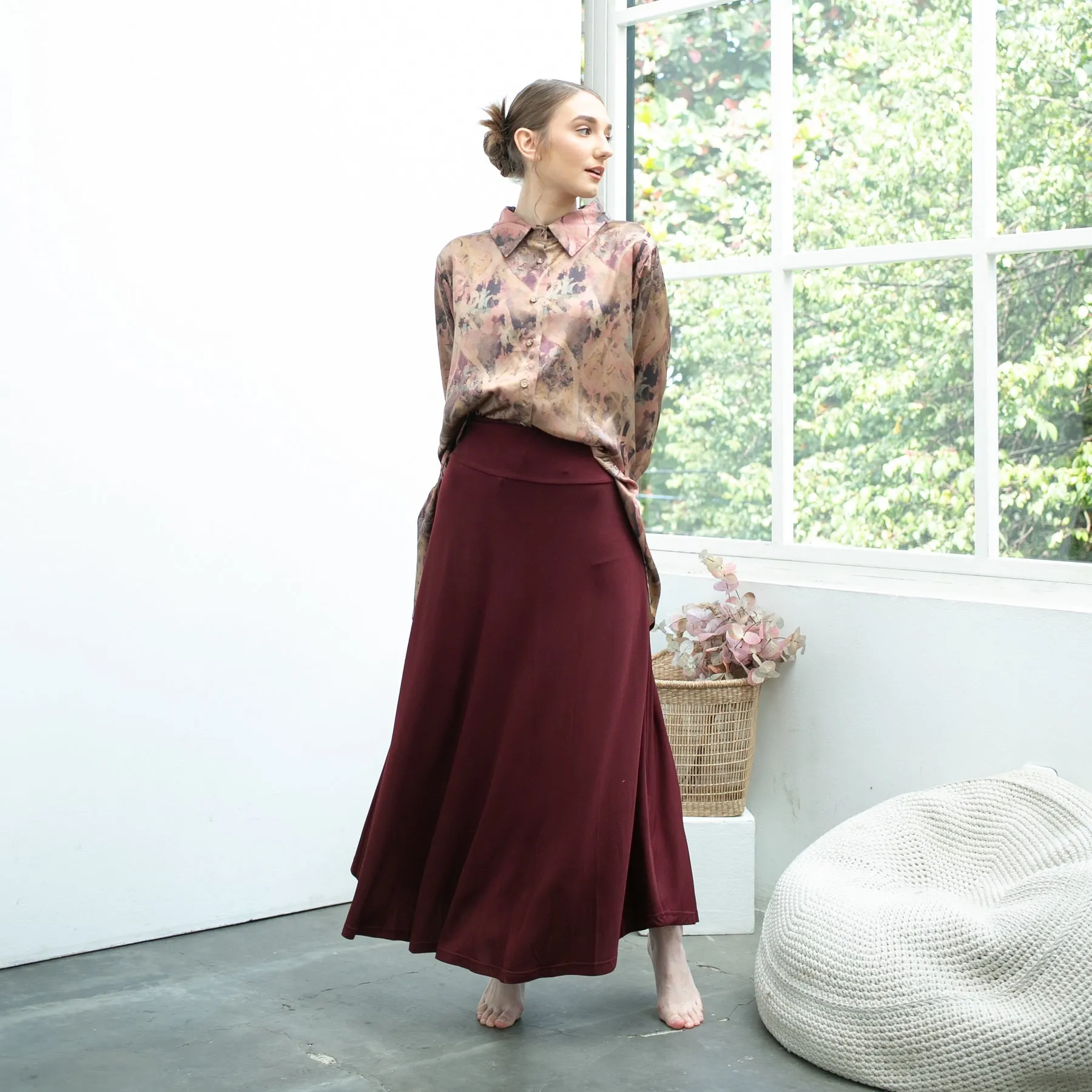 Anza A-Line Skirt - Maroon