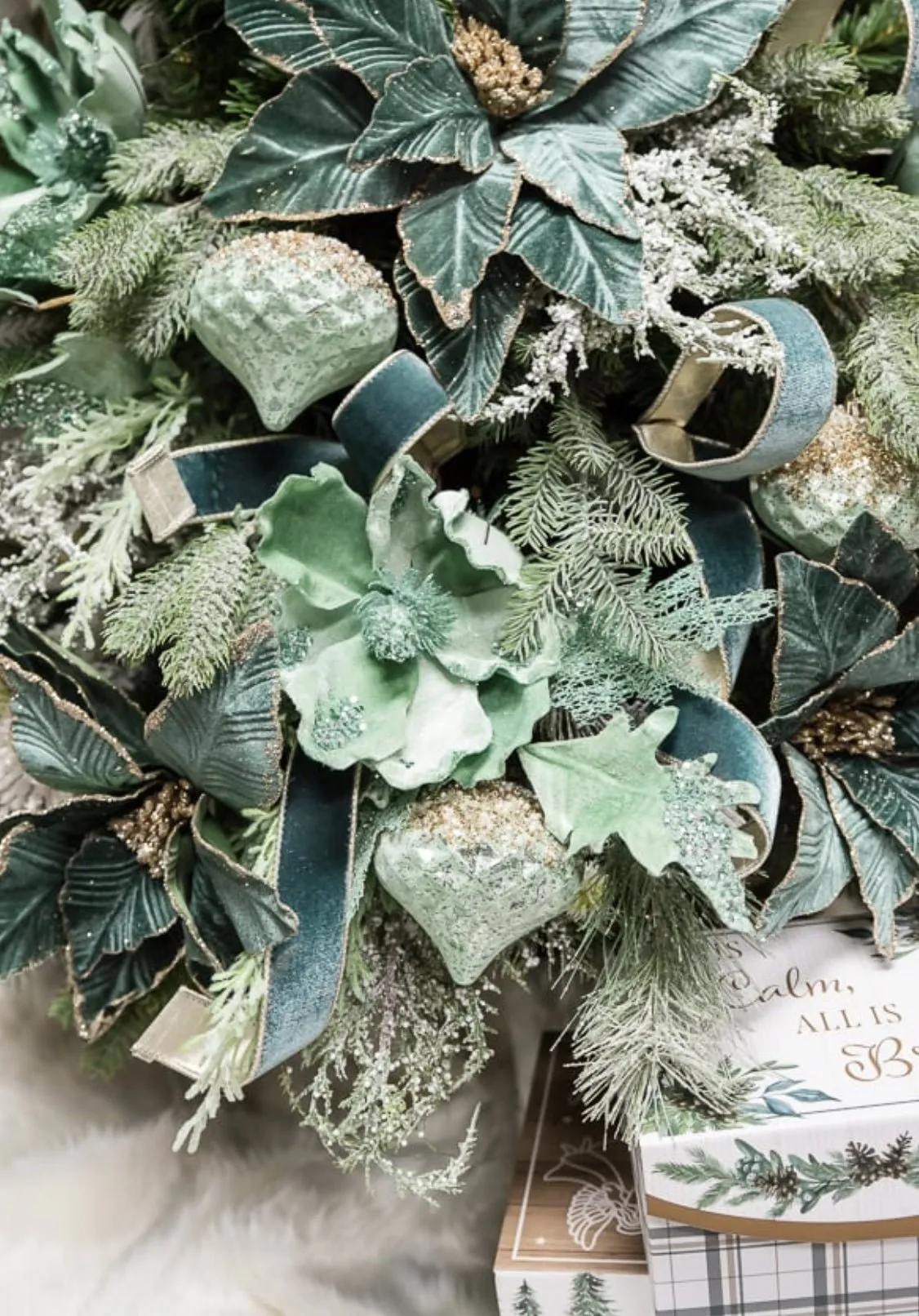 Artificial flocked greenery bundle