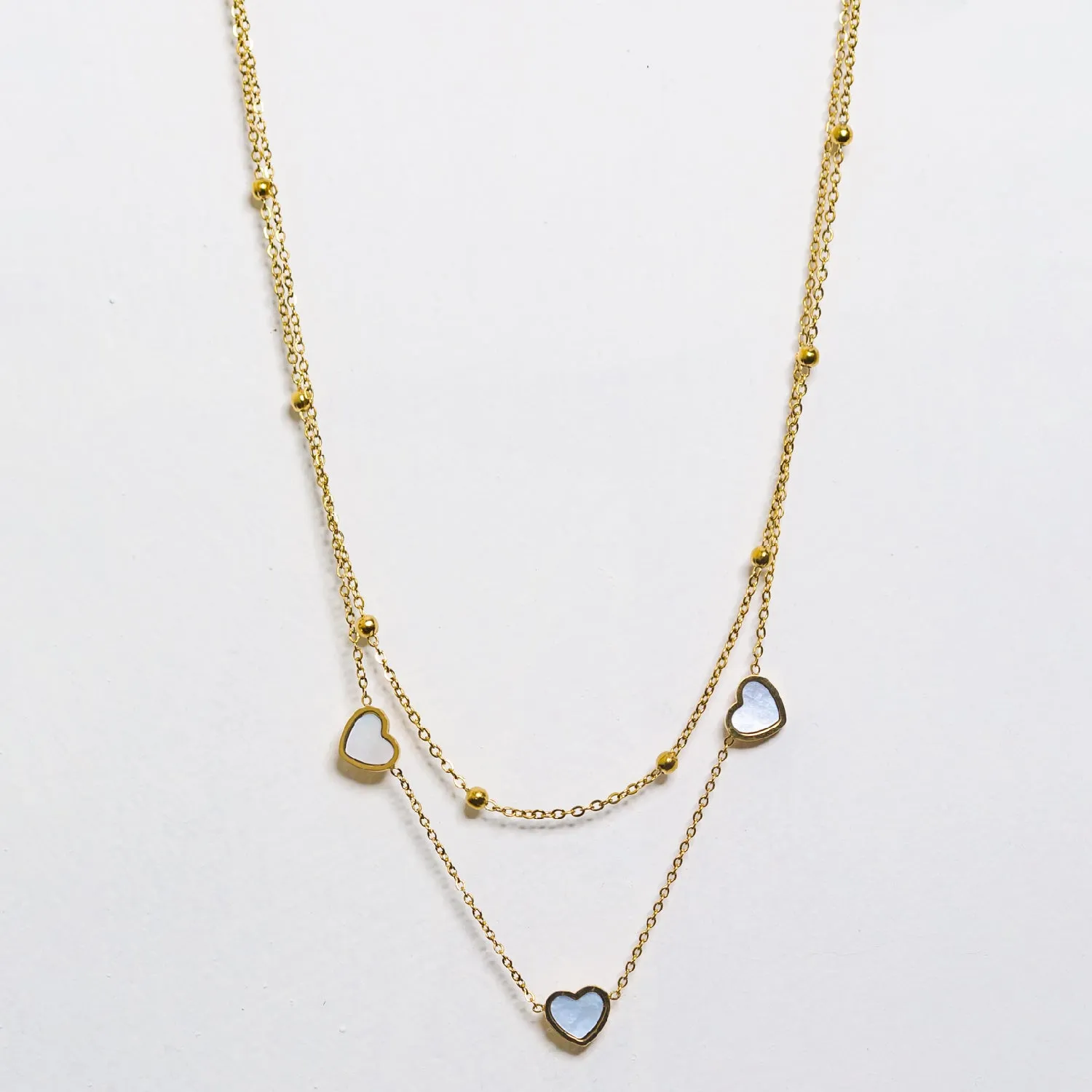 Artklim Gold Plated 3 Hearts Pendant Necklace