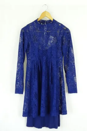 Asos Blue Lace Dress 8