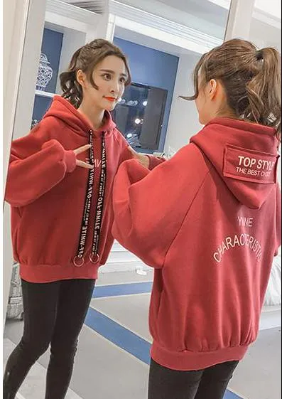 Autumn Winter Clothes Casual Fleece Loose Long Sleeve For Women