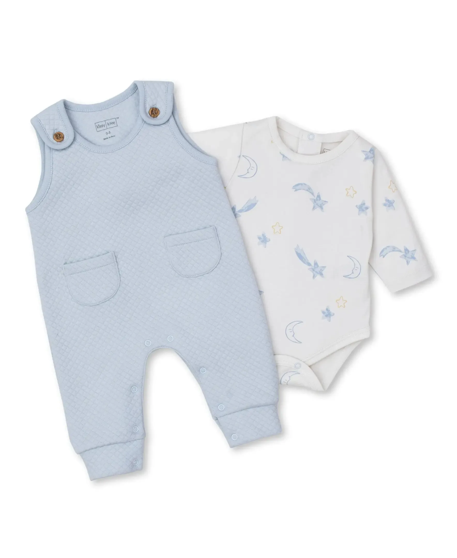 Baby Boys Dungaree Set - Starry Sky