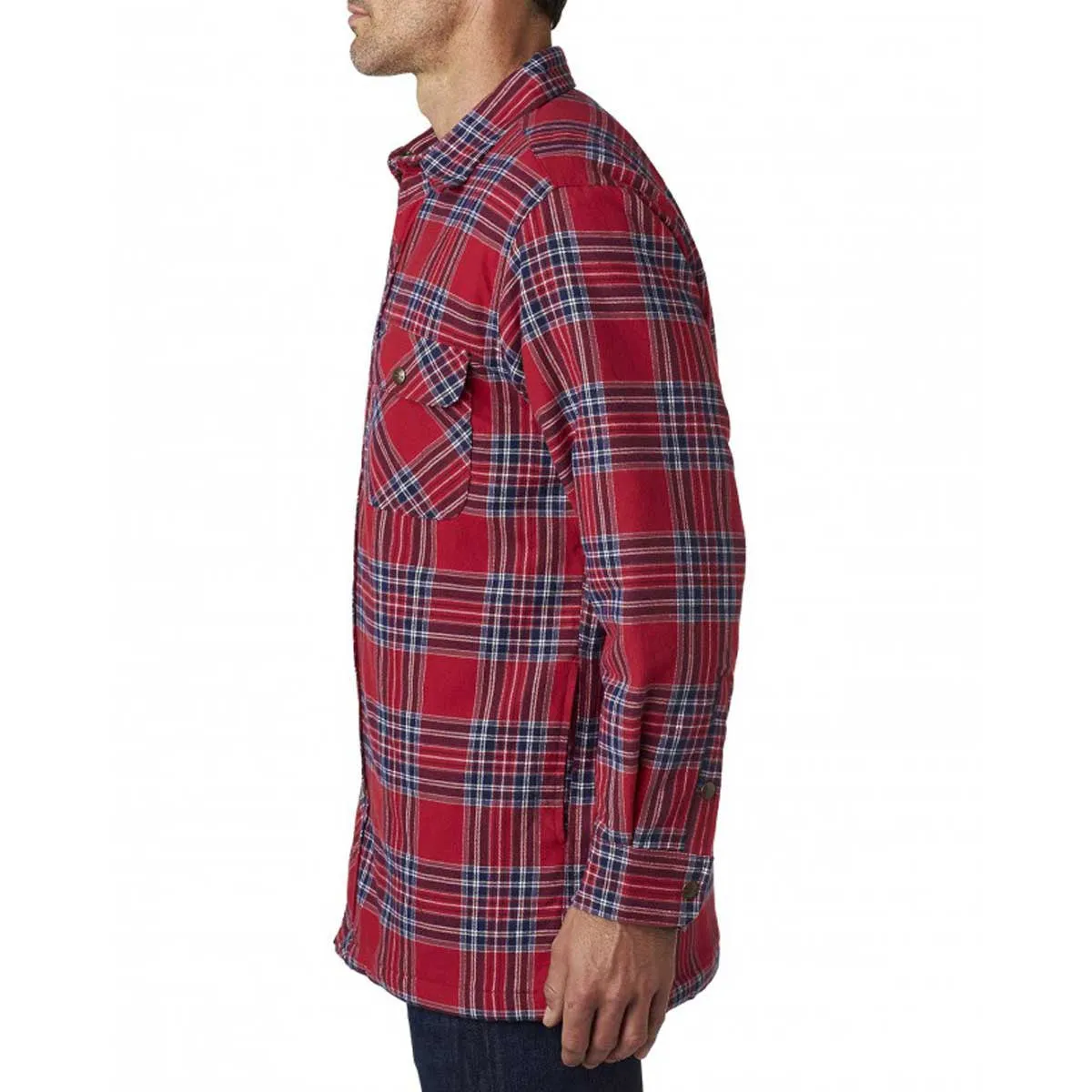 Backpacker Men's Blue Stuart Flannel Shirt Jacket with Quilted Lining