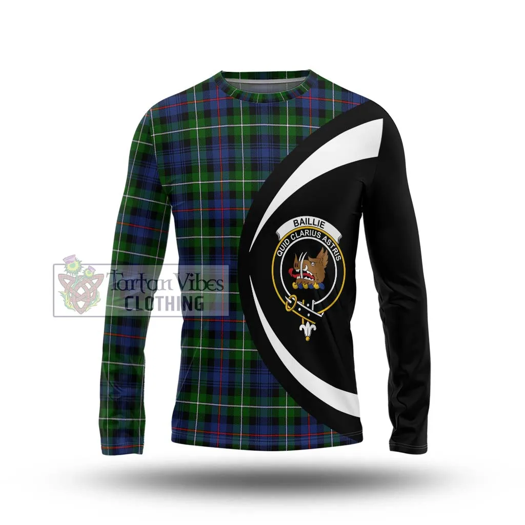 Baillie Tartan Long Sleeve T-Shirt with Family Crest Circle Style