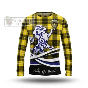 Barclay Dress Modern Tartan Long Sleeve T-Shirt with Alba Gu Brath Regal Lion Emblem