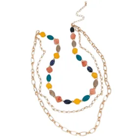 Bead & Chain Layer Necklace