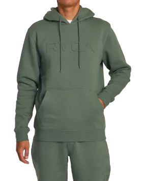 Big RVCA Embossed Hoodie in Jade