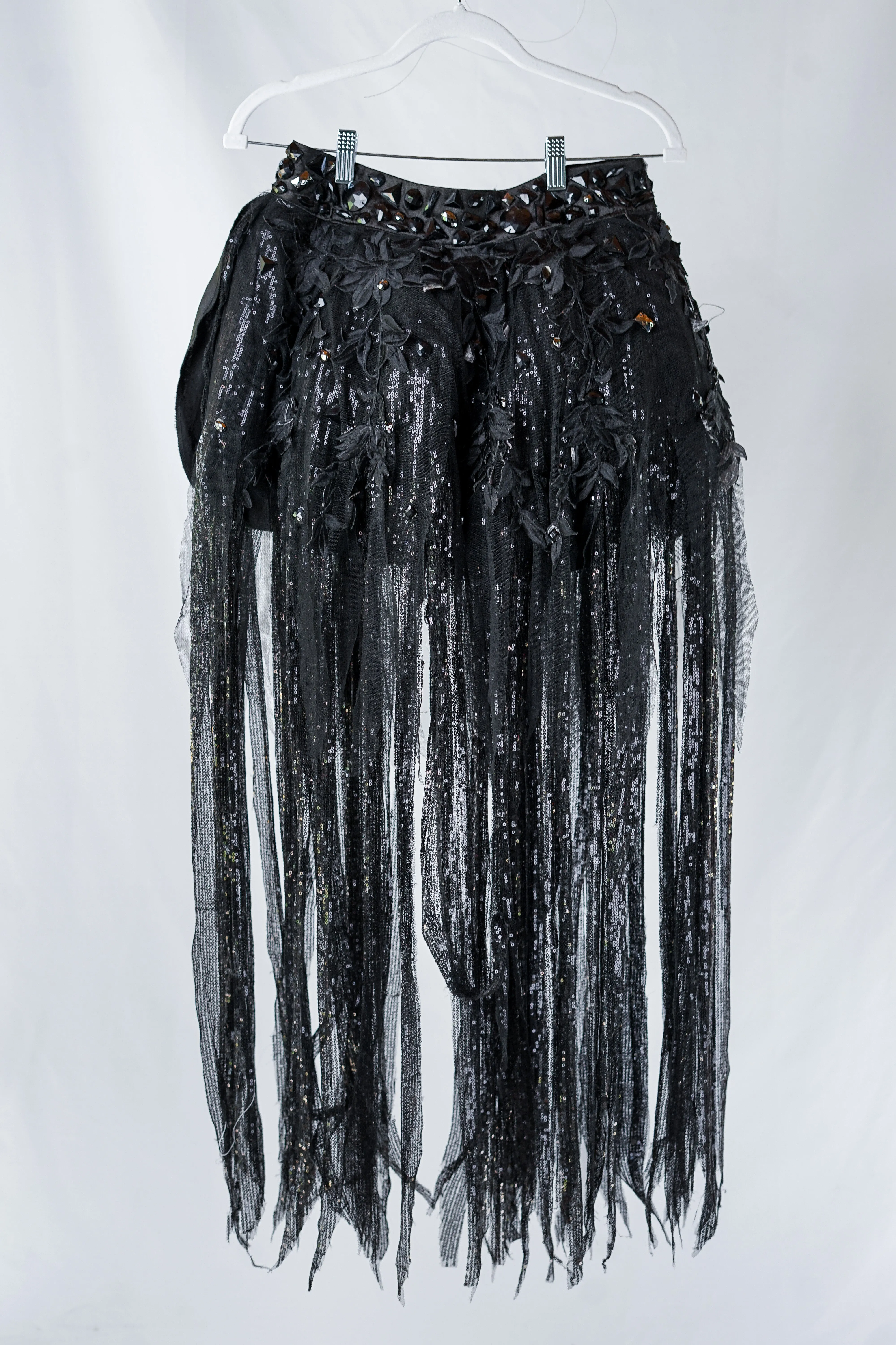 Black Tutu Skirt with Hand-Placed Crystal Embellishments – Matching L/XL Bodysuit Available