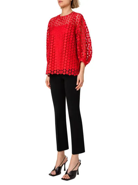 Blouse - Red/Lace