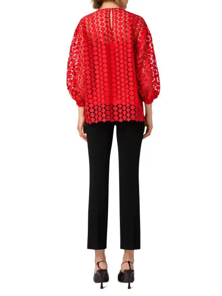 Blouse - Red/Lace