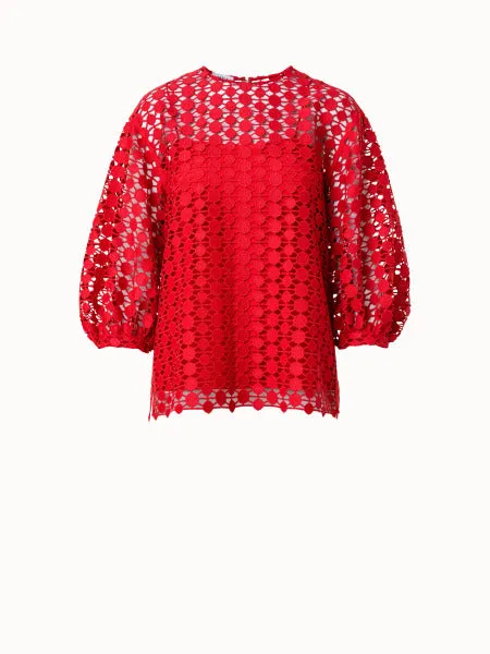 Blouse - Red/Lace