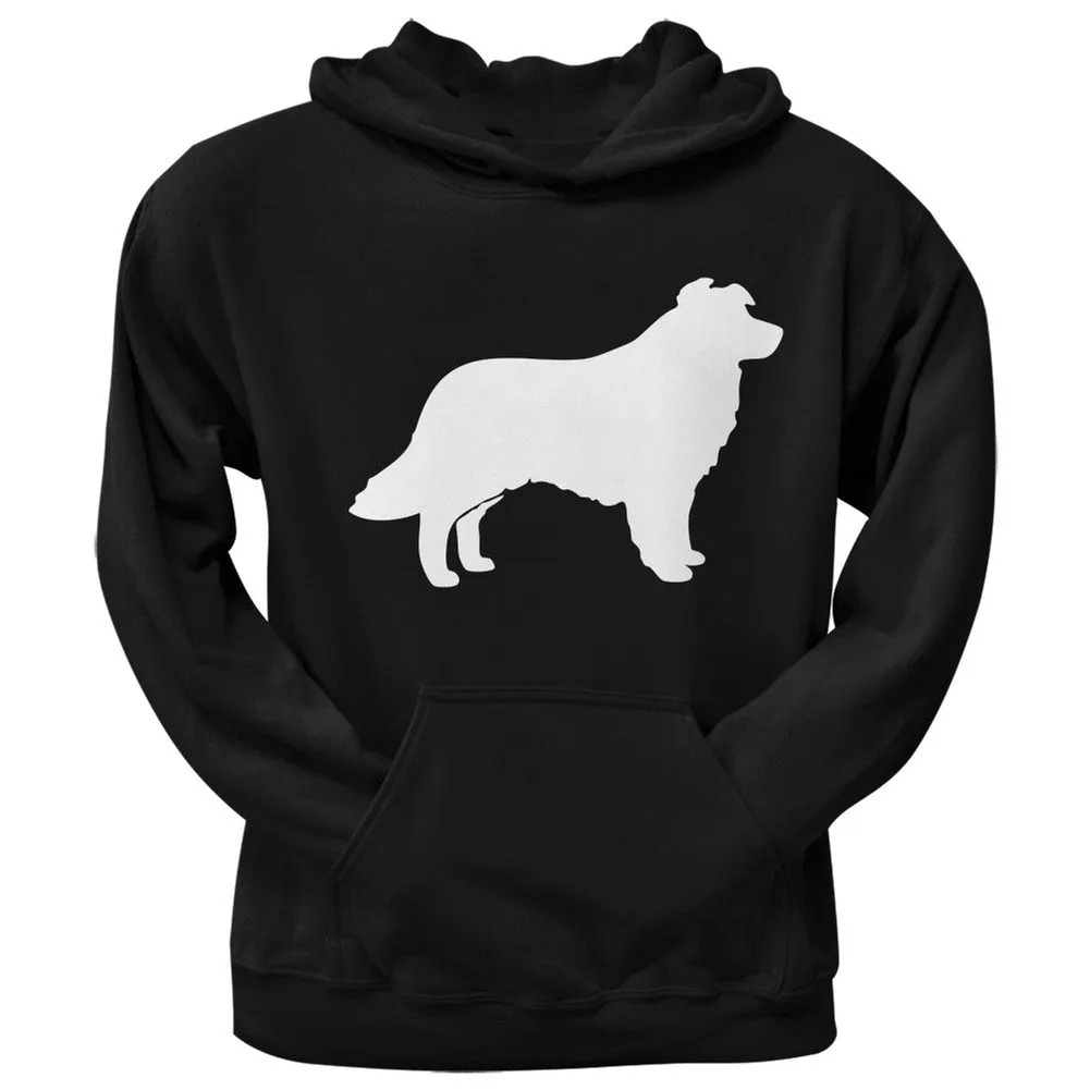 Border Collie Silhouette Black Adult Hoodie