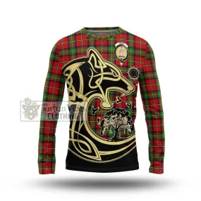 Boyd Tartan Long Sleeve T-Shirt with Family Crest Celtic Wolf Style