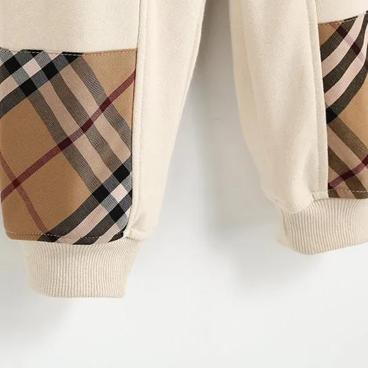 Boys' Cotton Light Beige Sweatpants