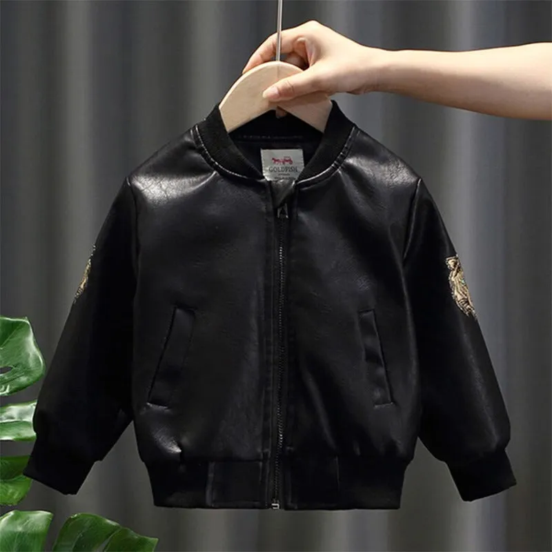 Boys Leather Jacket 6-7Y 294839