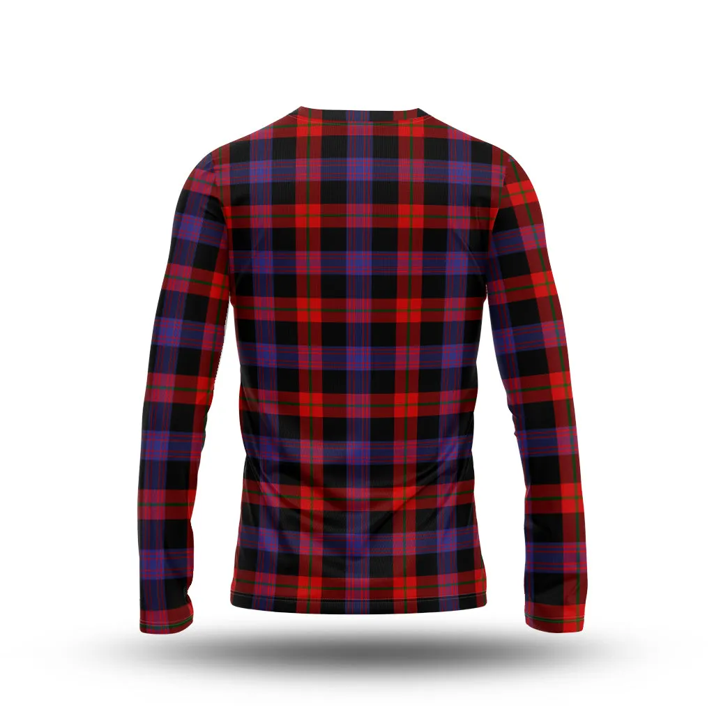 Broun Modern Tartan Long Sleeve T-Shirt with Family Crest