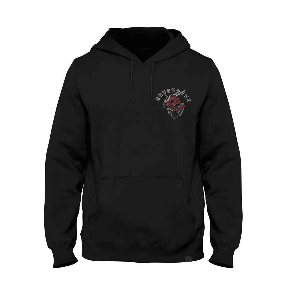 Brushed Ninja Samurai Heavyweight Hoodie [BLACK]