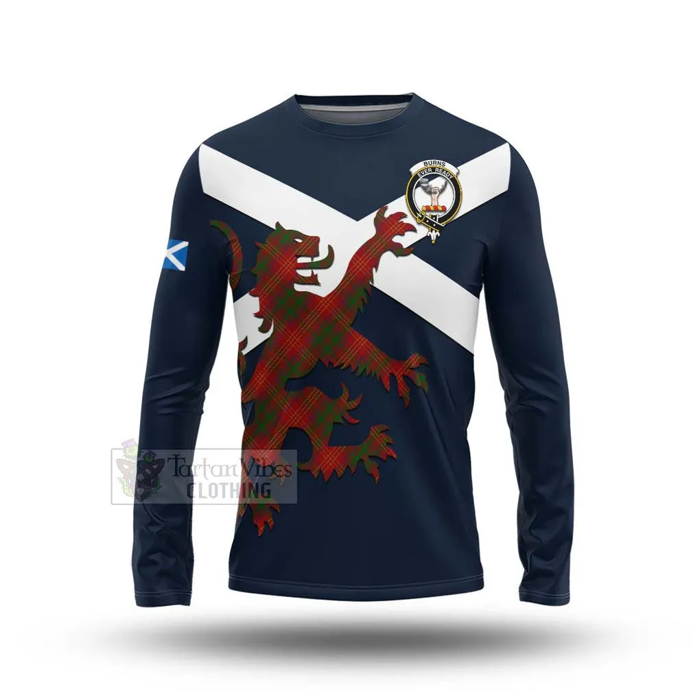 Burns Tartan Lion Rampant Long Sleeve T-Shirt  Proudly Display Your Heritage with Alba Gu Brath and Clan Name