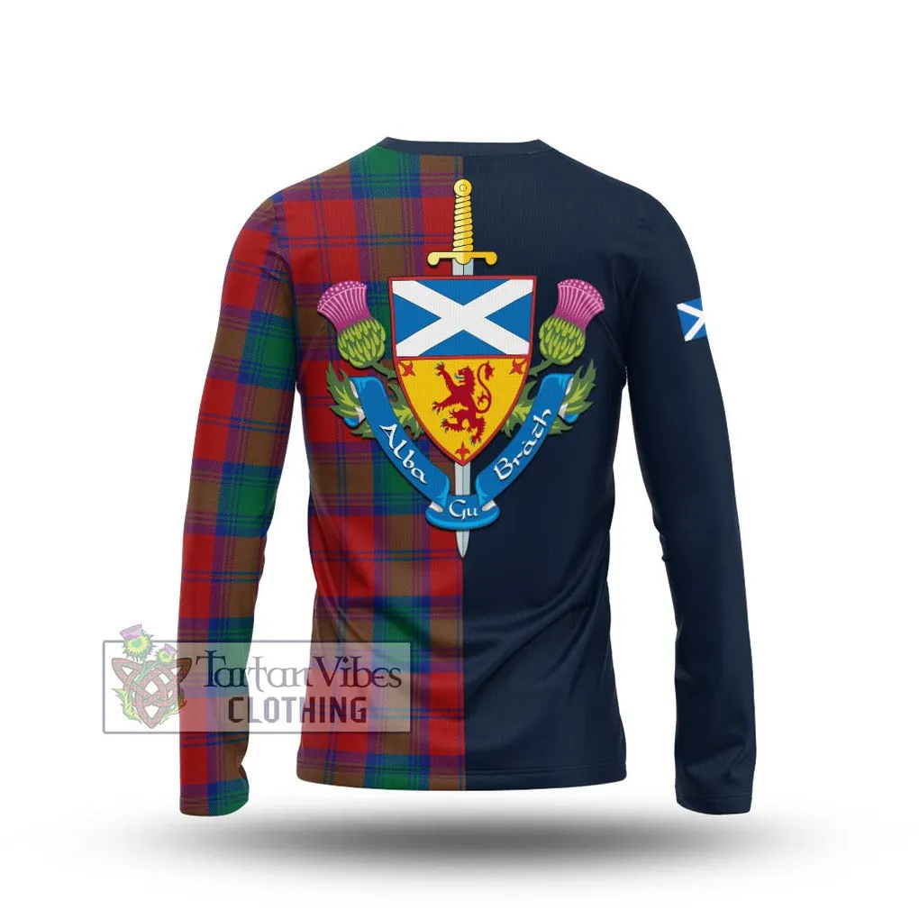 Byres (Byses) Tartan Long Sleeve T-Shirt Alba with Scottish Lion Royal Arm Half Style