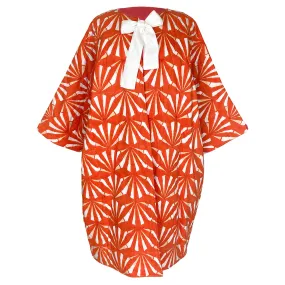 Camille Jacket in Coral Red and Sand Fan