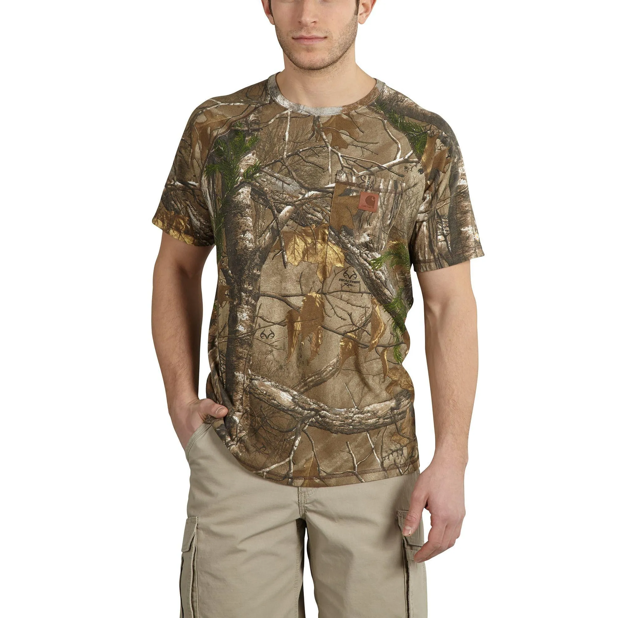 Carhartt Force Cotton Delmont Camo SS T Shirt