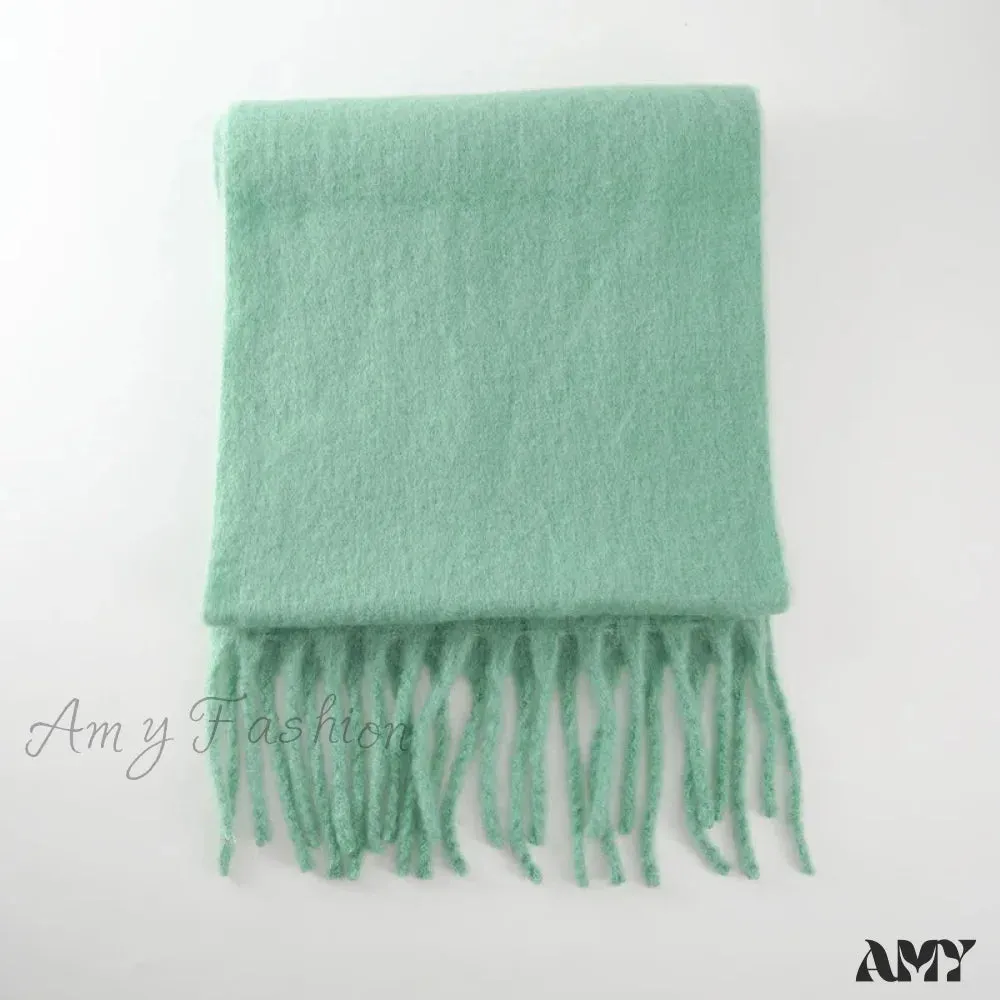 Cashmere Scarves for Women - Thick and Warm Muffler with Tassel Detail