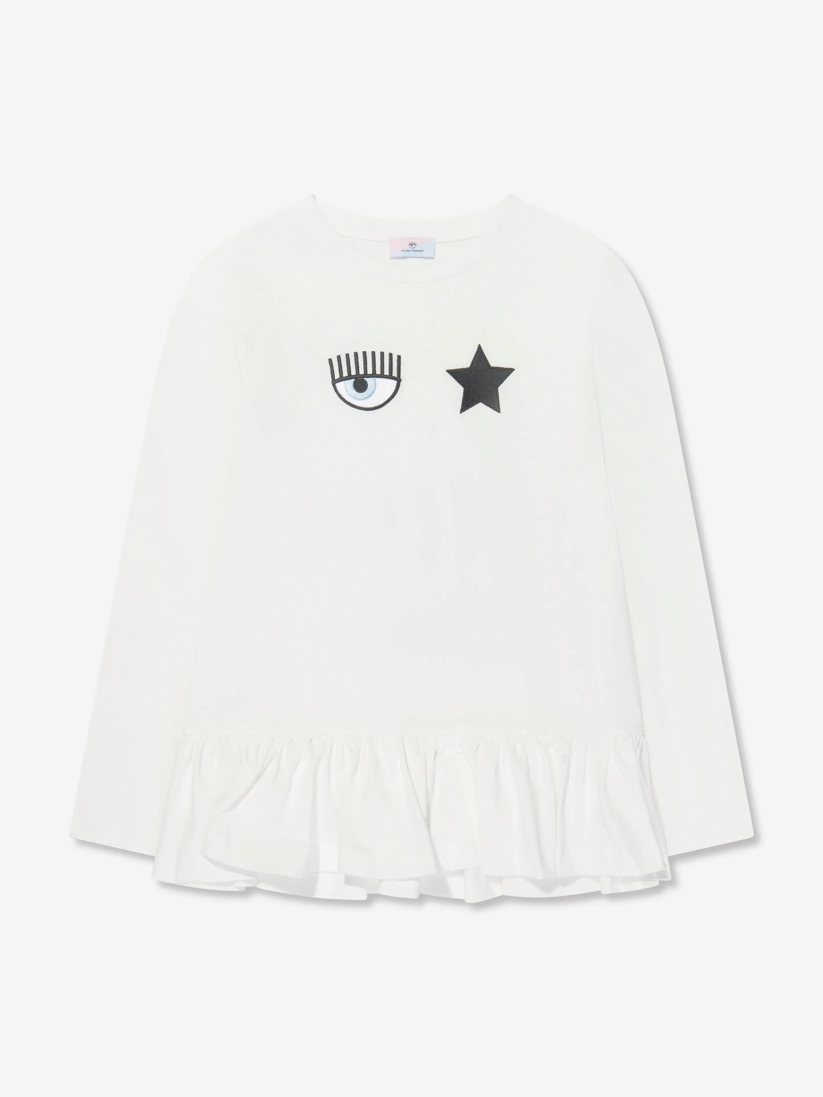 Chiara Ferragni Girls Long Sleeve T-Shirt in White