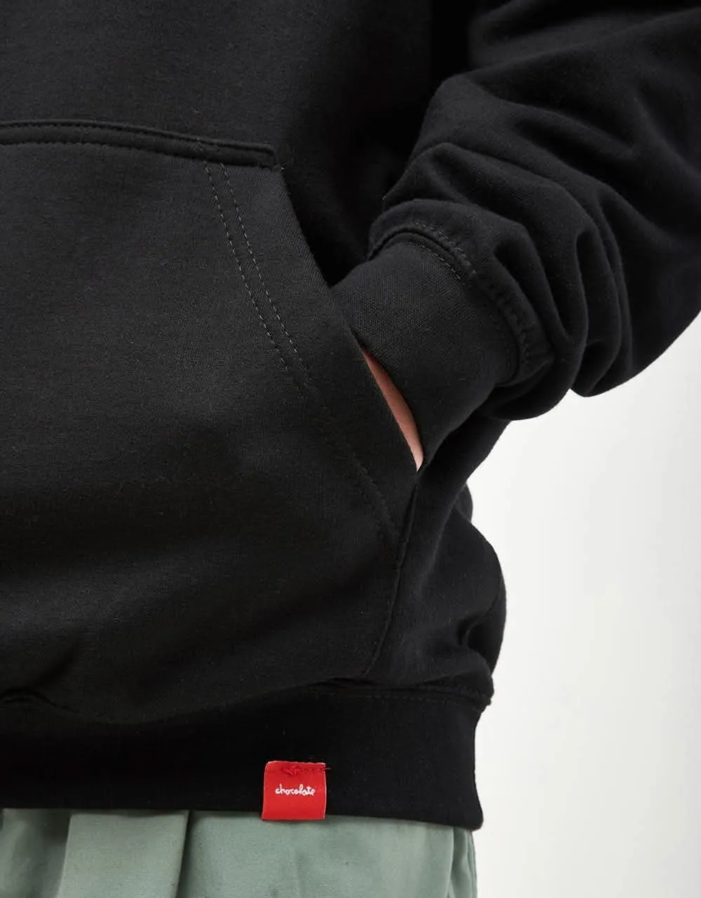 Chocolate 94 Embroidered Script Pullover Hoodie - Black