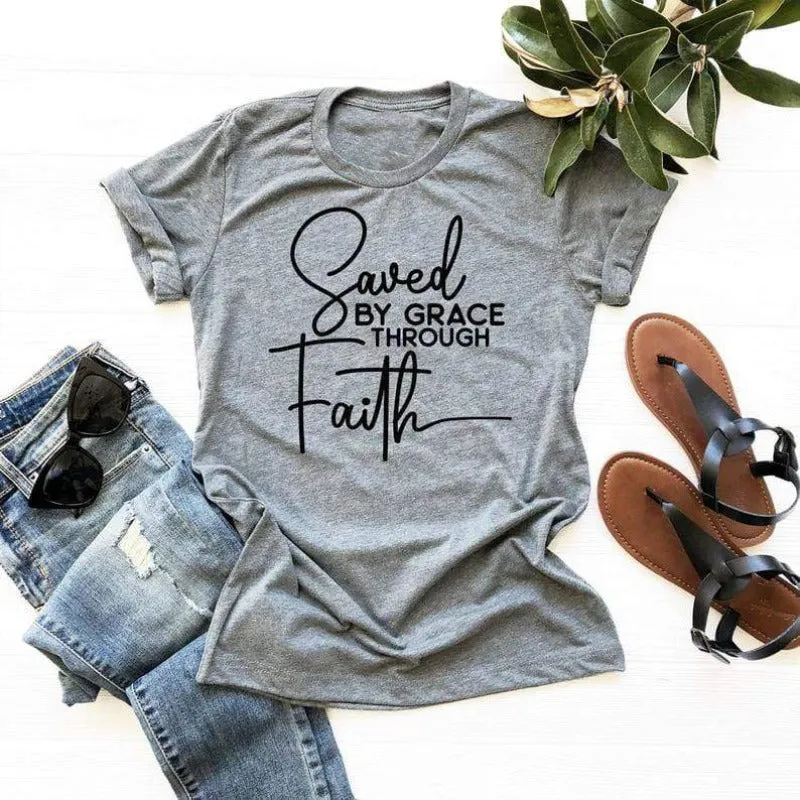 Christian T-Shirt <br> Saved By Grace Through Faith