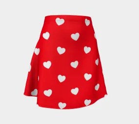 Classic Heart Print Flare Skirt