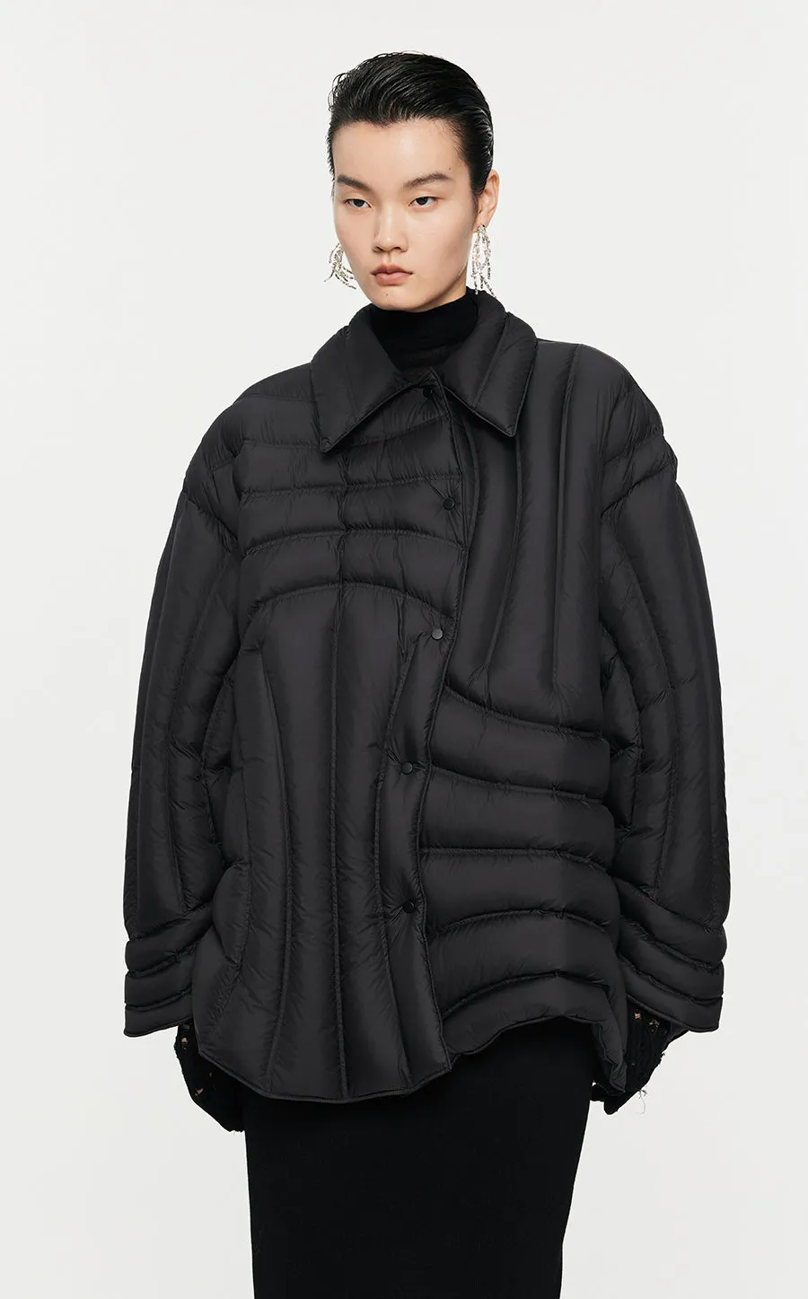 Coat / JNBY Irregular Mid-Length Down Coat