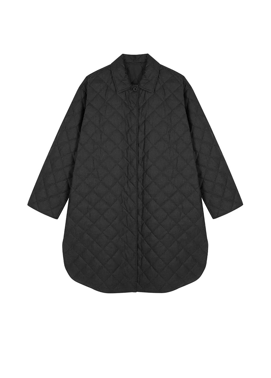 Coat / JNBY Mid-length Wool Jacquard Down Coat