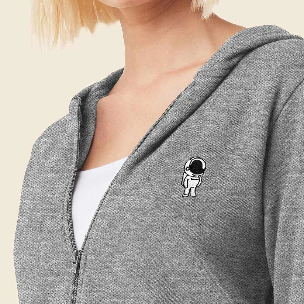 Dalix Astronaut Cropped Zip Hoodie