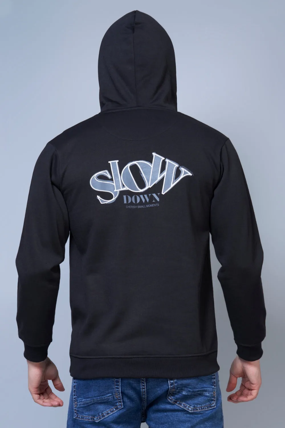 Dawn Printed Black Hoodie