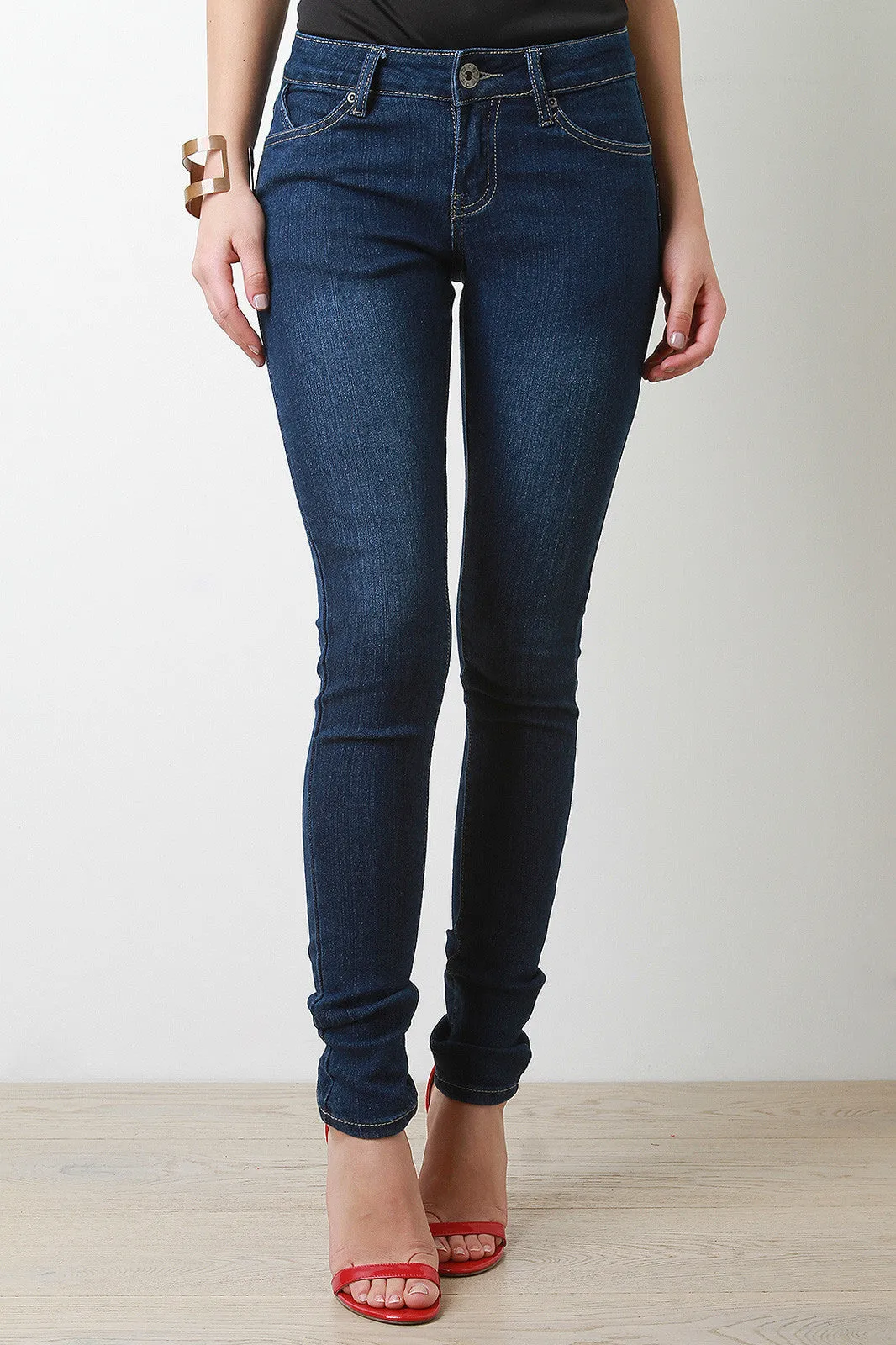 Deep Blue Low Rise Skinny Jeans