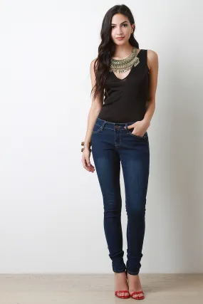 Deep Blue Low Rise Skinny Jeans