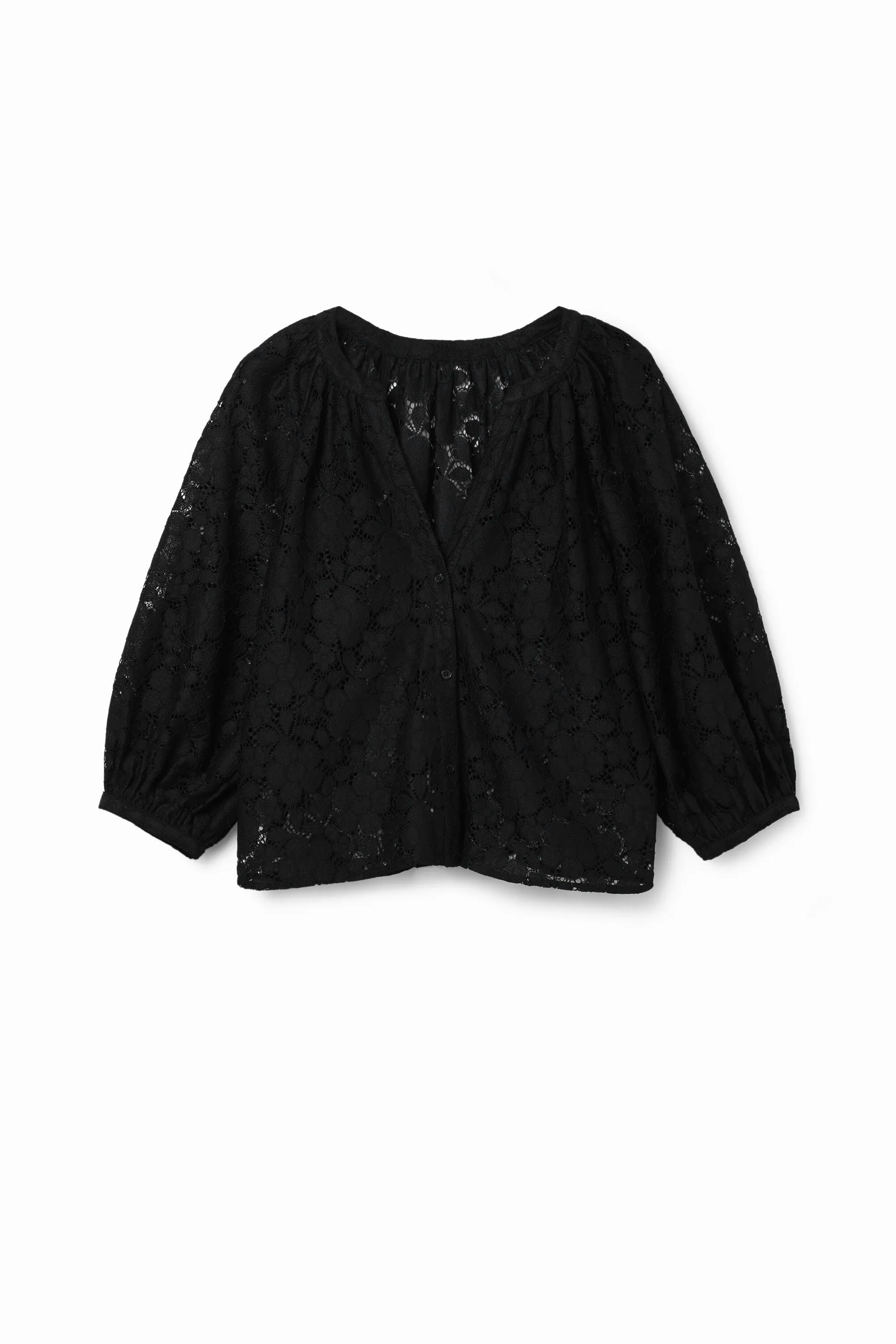 Desigual Open Lace Blouse - Black