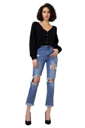 Distressed Boyfriend Jeans